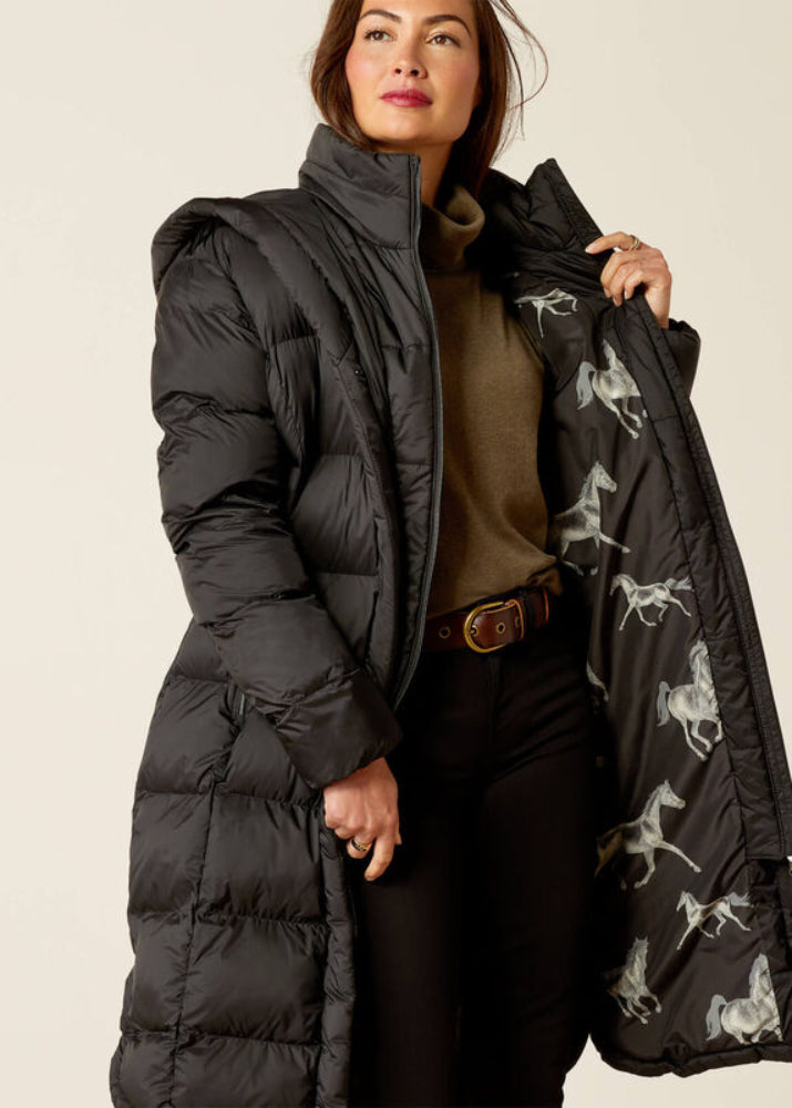 Ariat Norfolk Long Puffa Coat Black