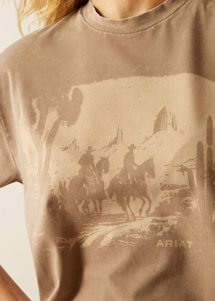 Ariat Western Murial SS T-shirt Washed Greige