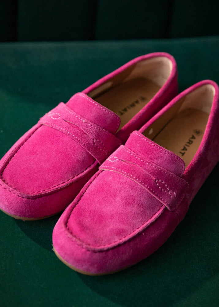 Ariat Selene Driving Moc Hot Pink Suede