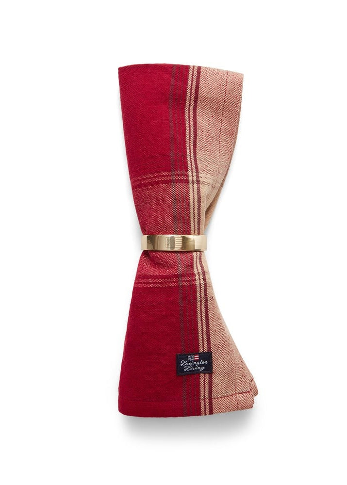 Lexington Check Lin/Cotton Napkin Red/Beige 50x50