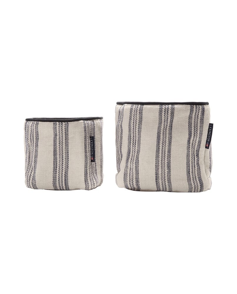 Lexington Canvas Striped Org Cotton Basket 2/Set