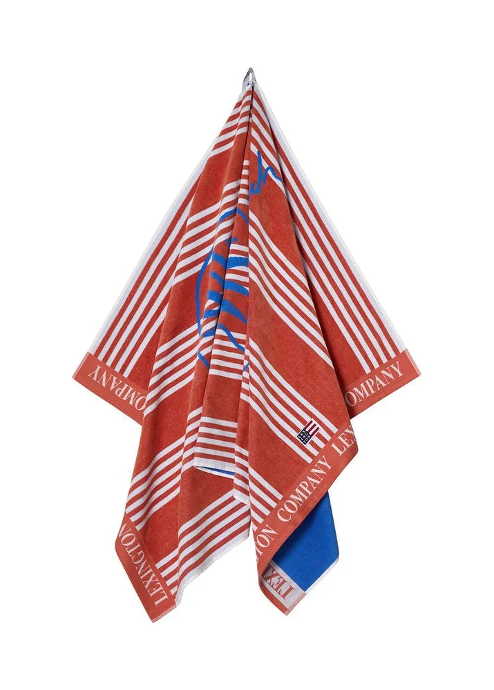 Lexington Long Island Beaches Cotton Velour Coral