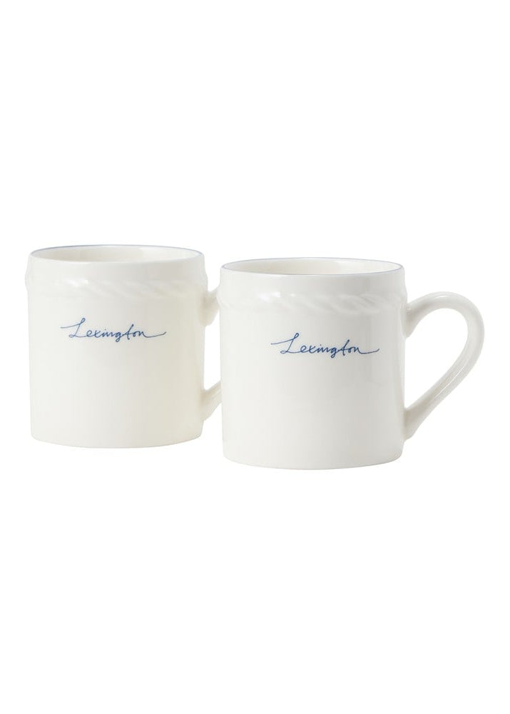 Lexington Porcelain Espresso Mug Wh/Blue