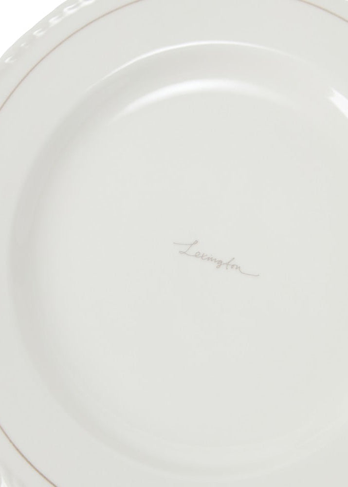 Lexington Porcelain Dessert Plate 4/set Wh/Beige