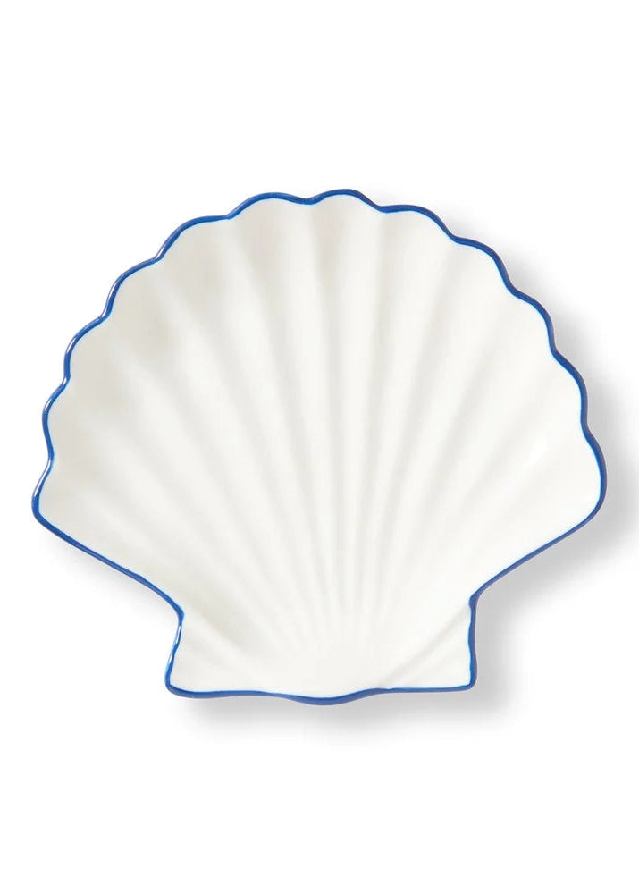 Lexington Stoneware Shell Dish White/Blue