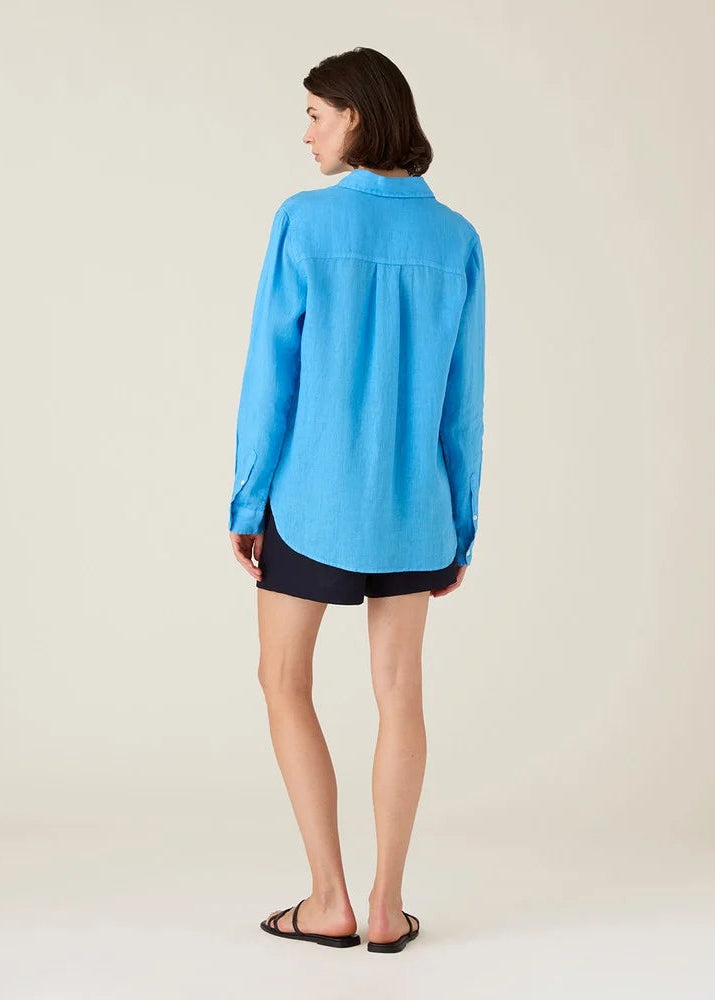 Lexington Classic Linen Shirt Blue