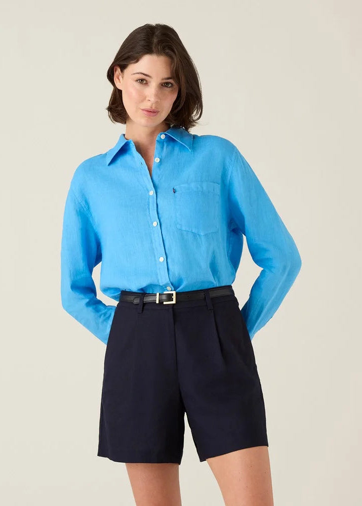 Lexington Classic Linen Shirt Blue