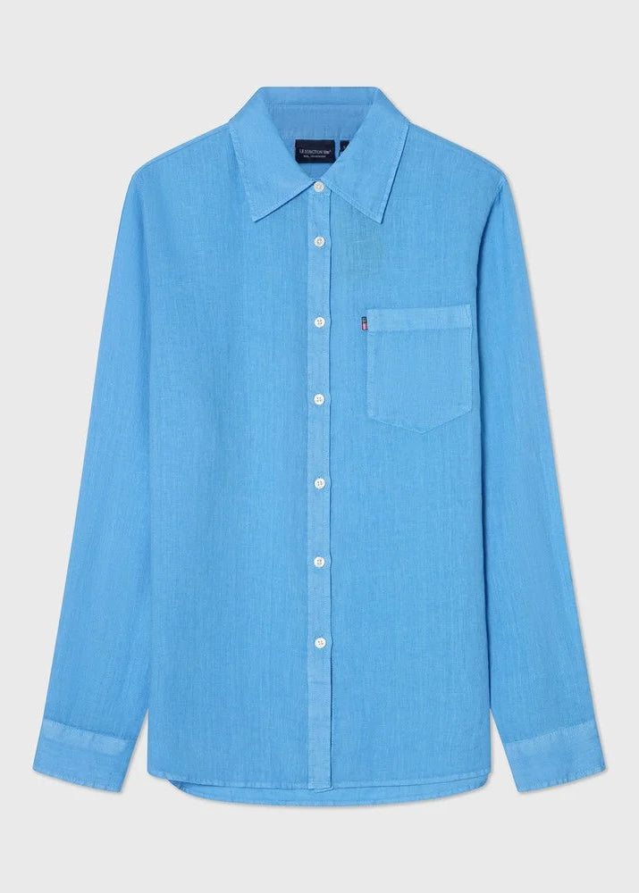 Lexington Classic Linen Shirt Blue