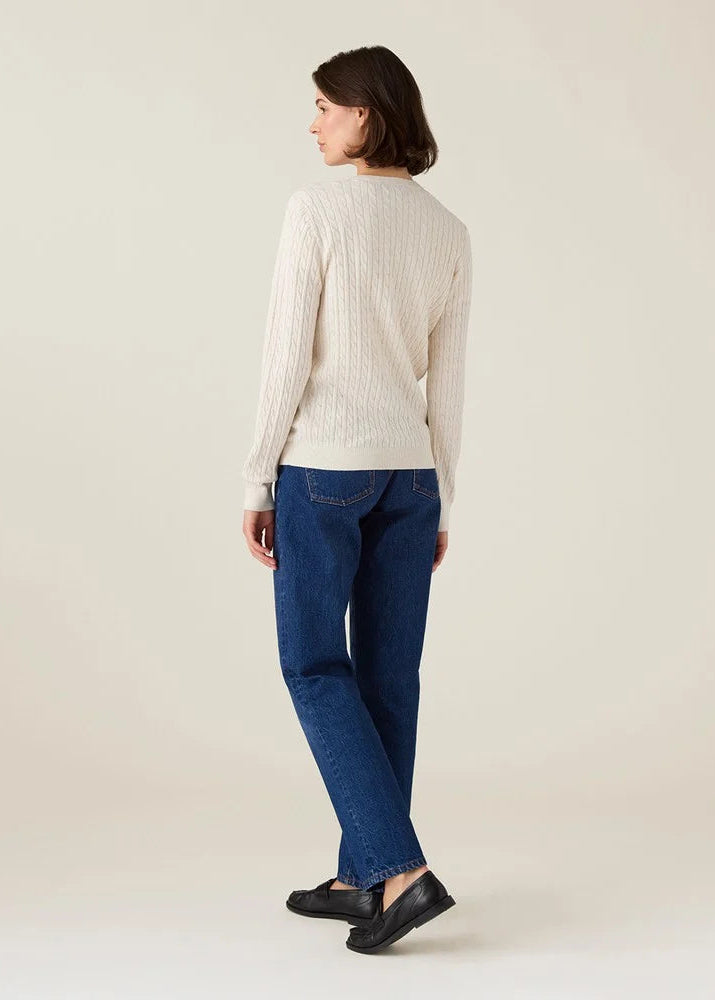 Lexington Org Cotton Cable Knitted SWTR OffWhite