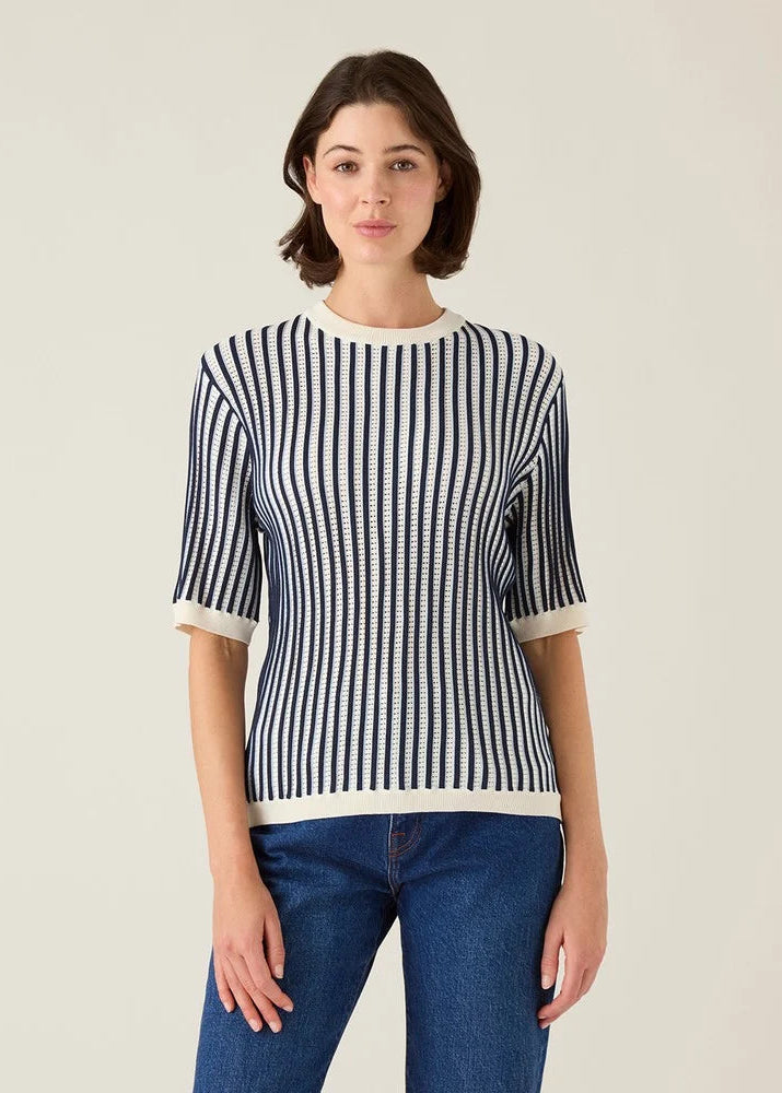 Lexington Multi Striped Short Sleeve Knitted SWTR