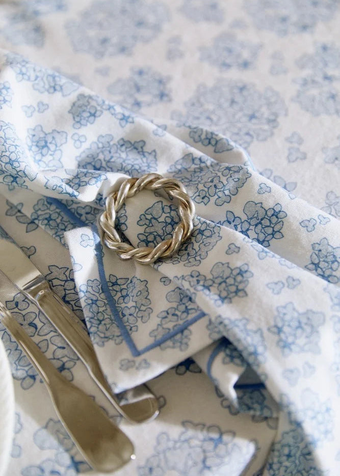 Lexington Floral Print Org Cotton Napkin BL/WH