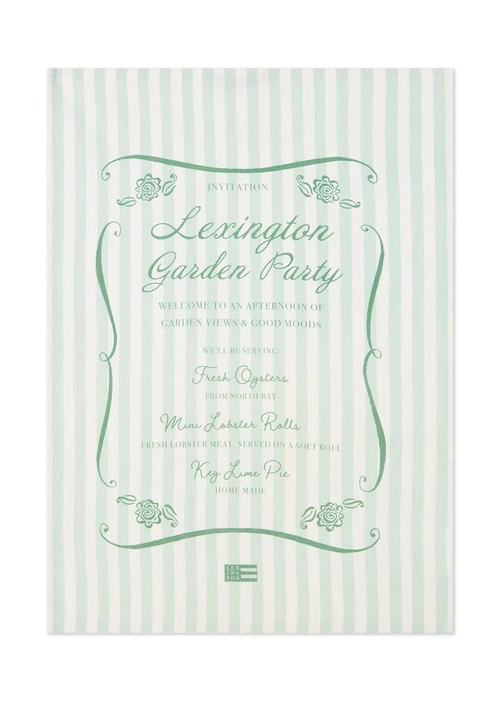 Lexington Garden Party Org Cot Kitchen Towel GR/WH