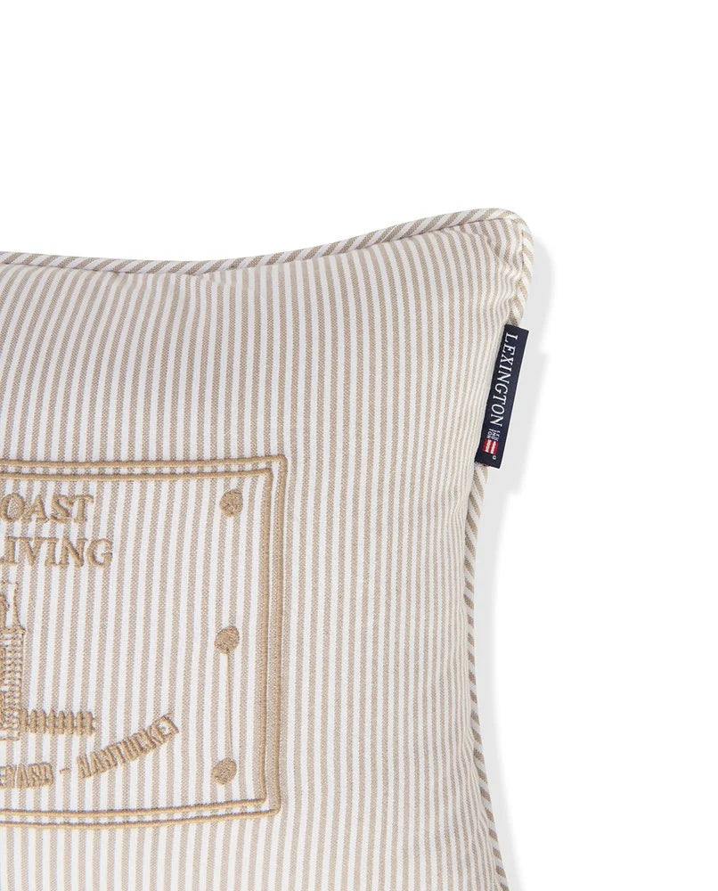 Lexington Striped org CottonPillow BE/WH 40*30