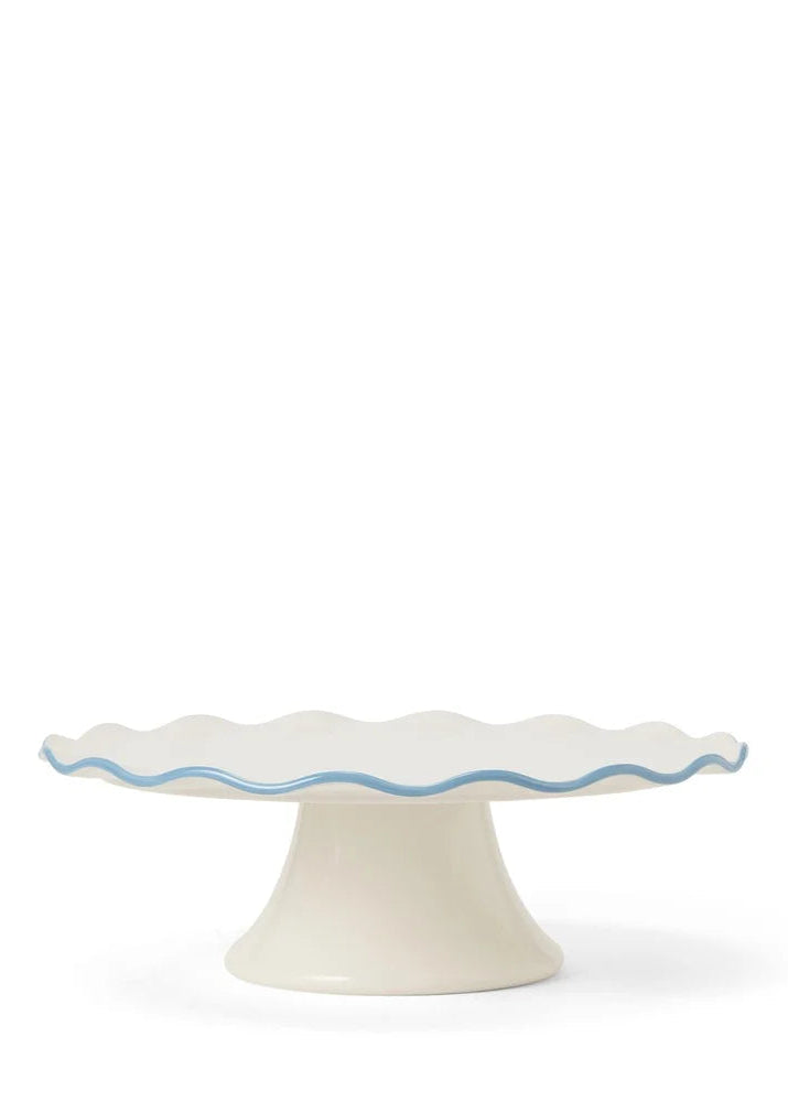 Lexington Stoneware Wavy Cake Stand BL/WH