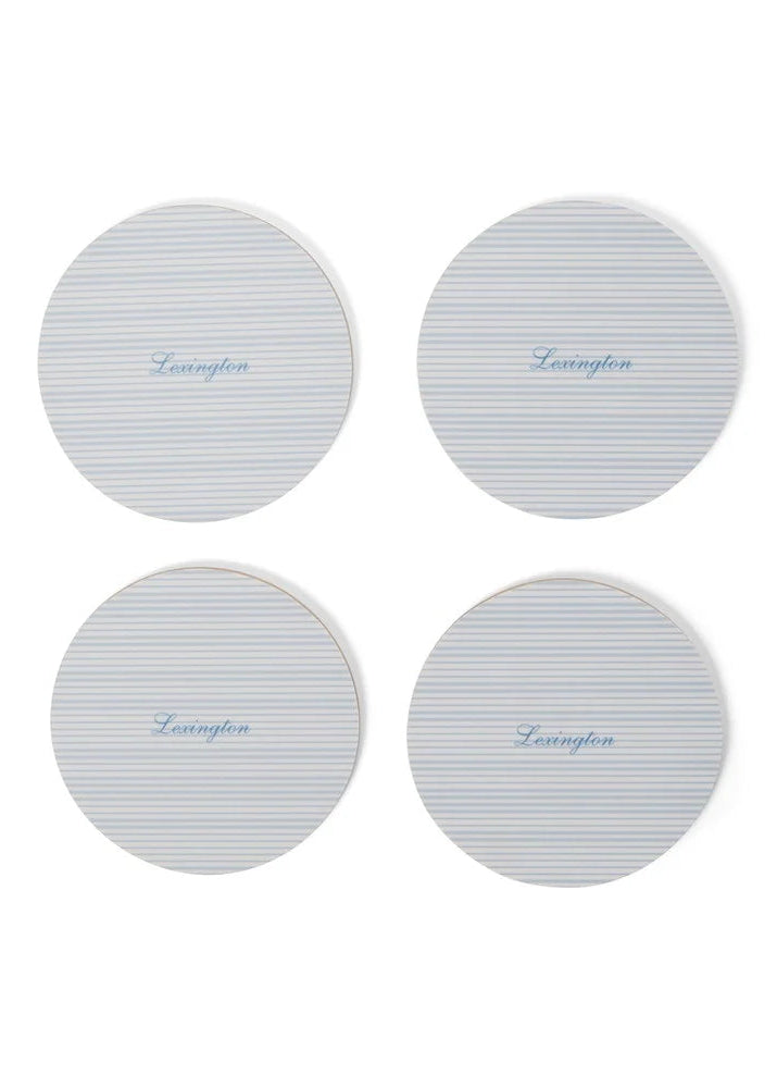 Lexington Laminated Double-Sided Coaster 4/s BL/WH
