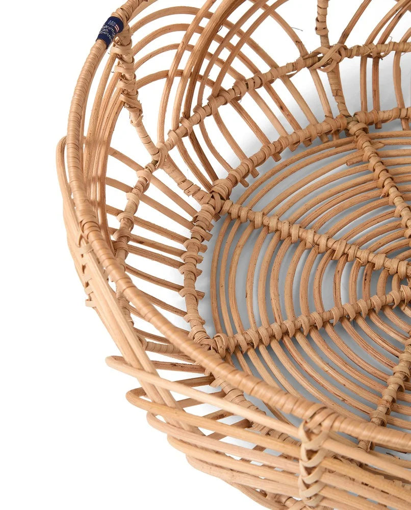 Lexington Wavy RattanBasket w Liner38*38*13 Natur