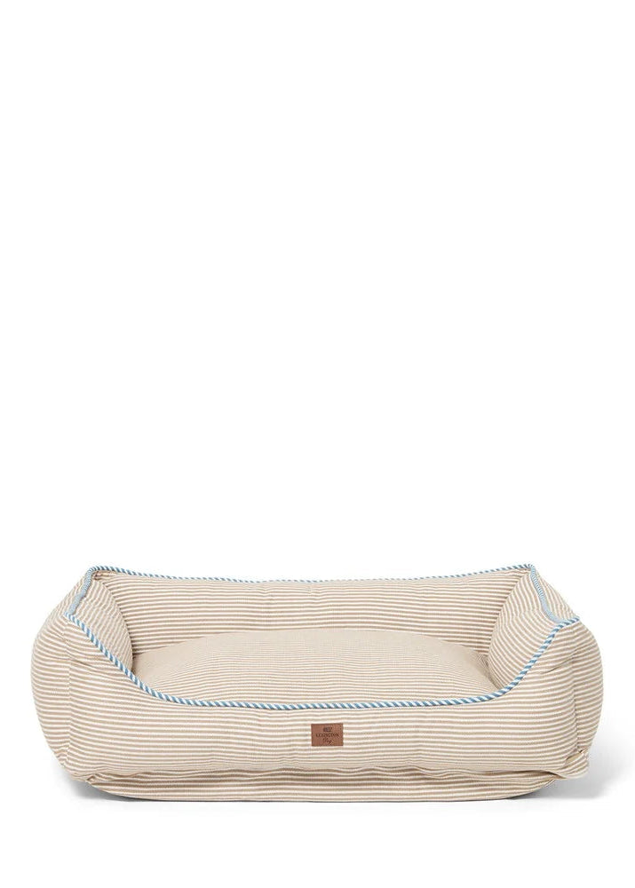 Lexington Strip Org Cotton Dog Bed BE/Wh/BL 60*45