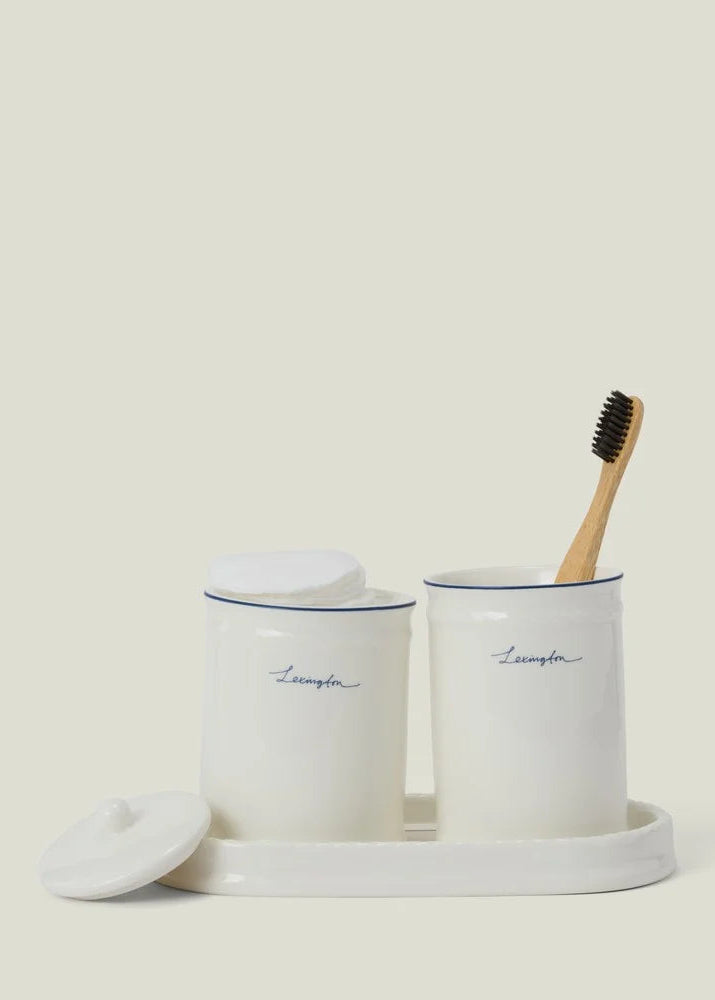 Lexington Porcelain Toothbrush Mug DK Navy/White
