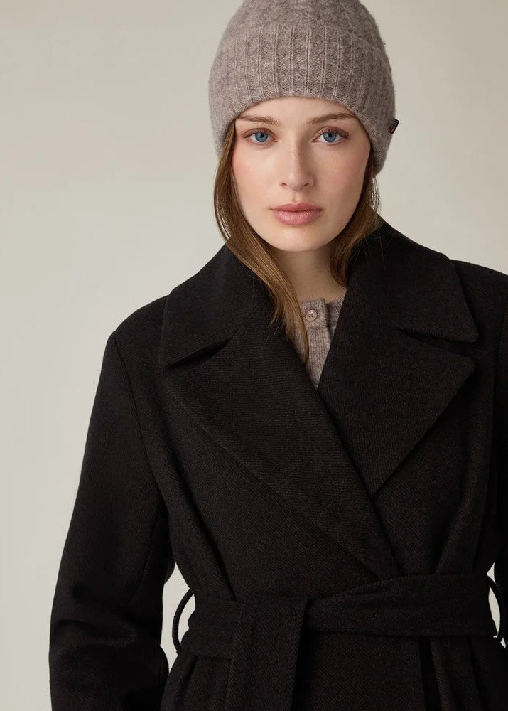 Lexington Woool Blend Belted Coat Dark Brown