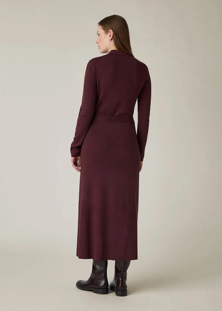 Lexington Polo Neck Dress Dark Burgundy