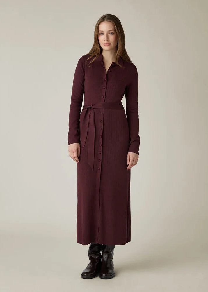 Lexington Polo Neck Dress Dark Burgundy