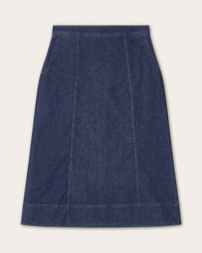 Lexington Mid Denim Skirt Indigo
