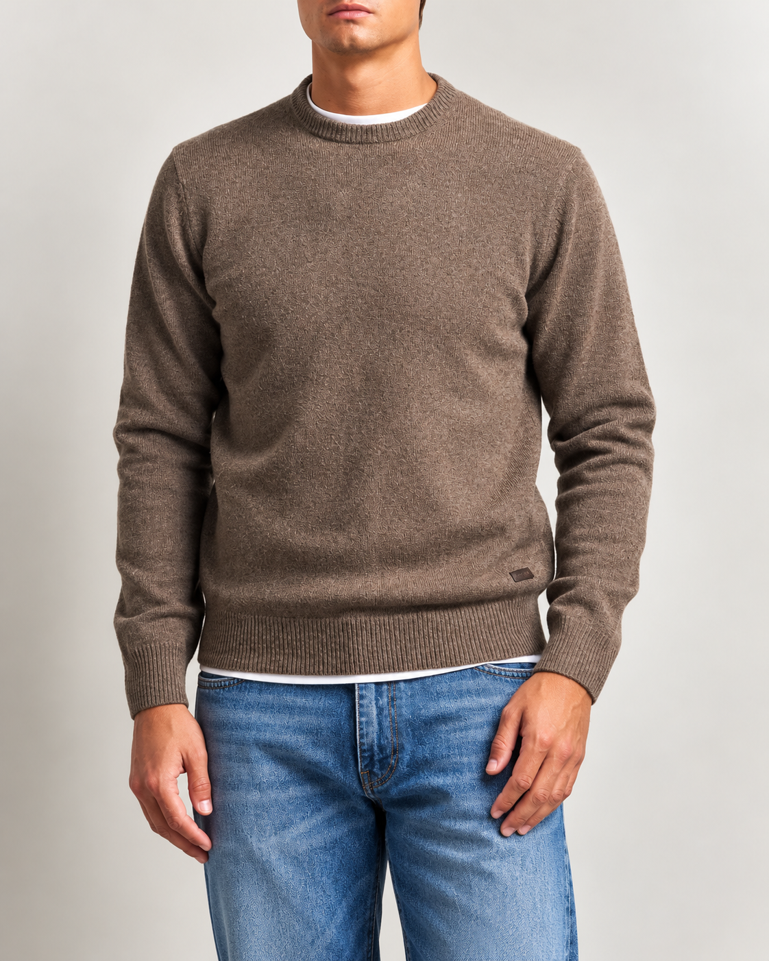 Barbour Ess Patch Crew Dark Stone