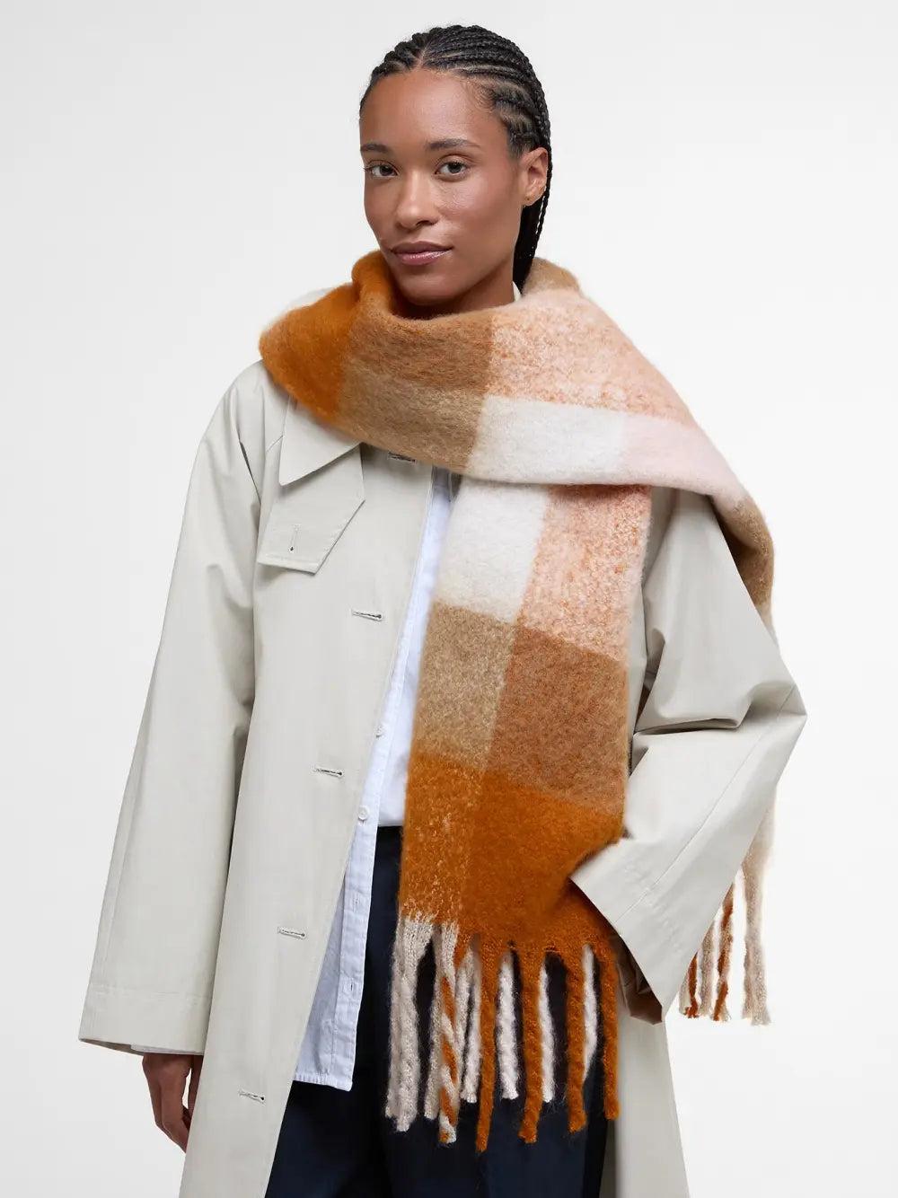 Barbour Marie Scarf Mustard Check