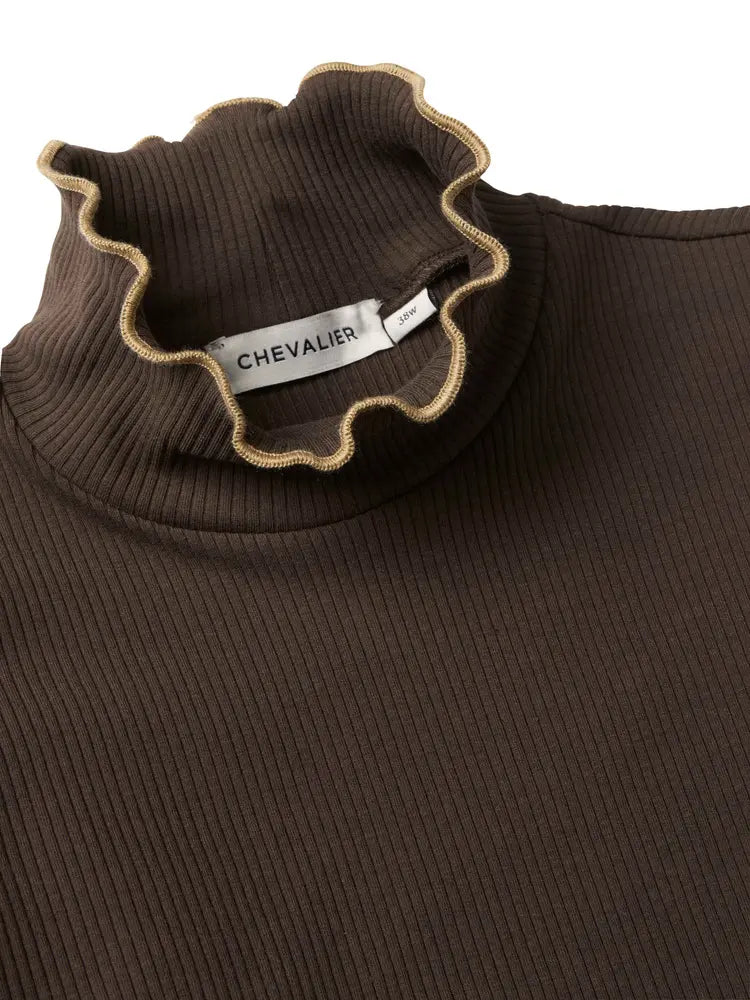 Chevalier Kelly Longsleeve Top Woman Leather Brown