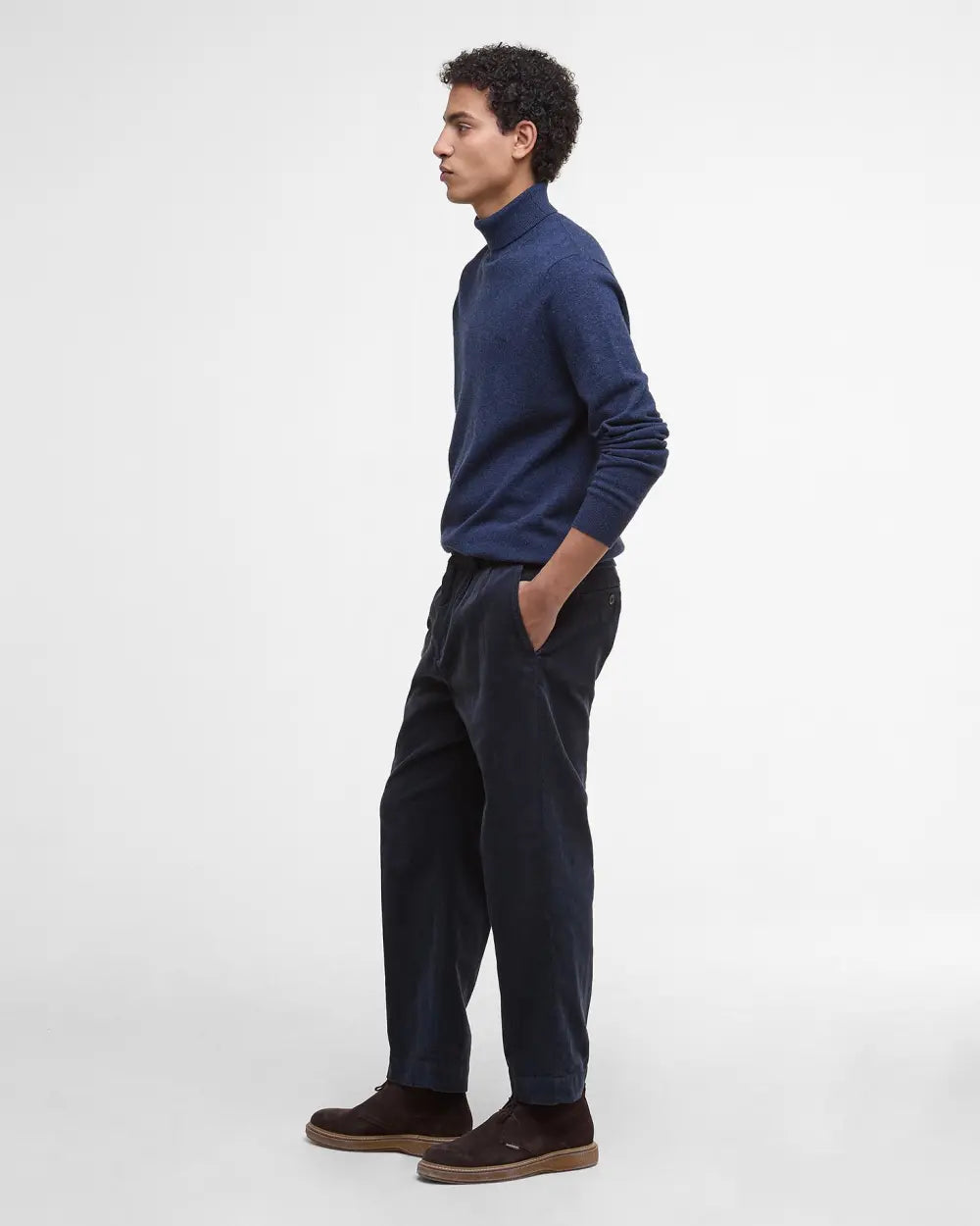 Barbour Hector Roll Neck Jumper Navy marl
