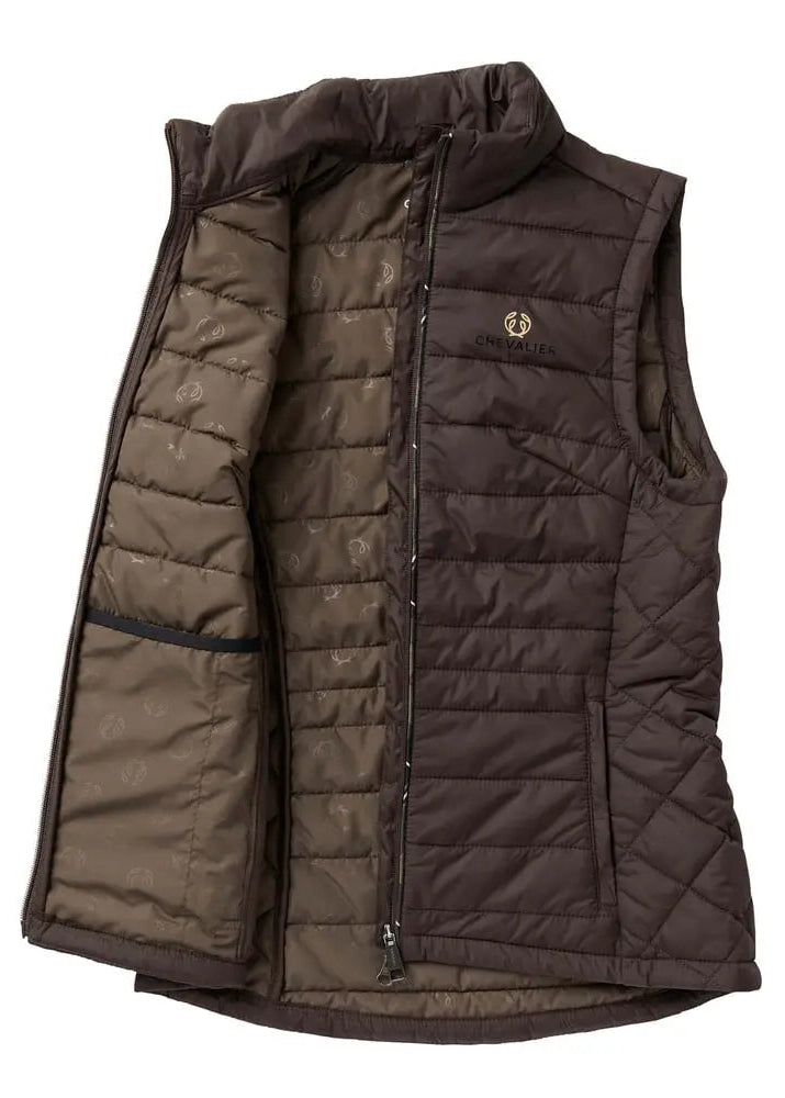 Chevalier Quintin Padded Vest Women Leather Brown