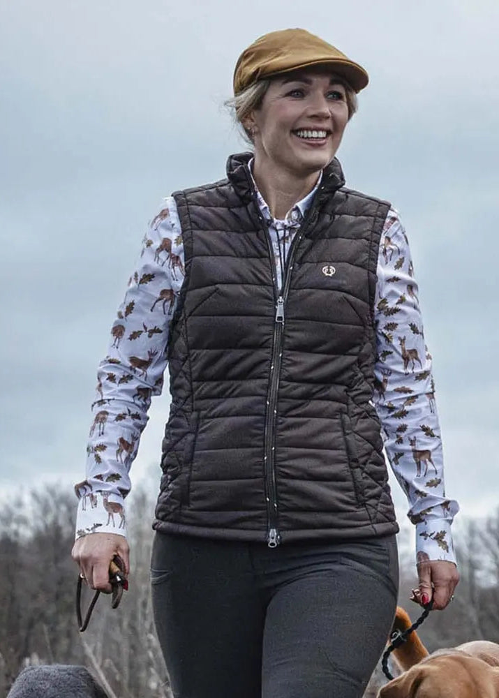 Chevalier Quintin Padded Vest Women Leather Brown