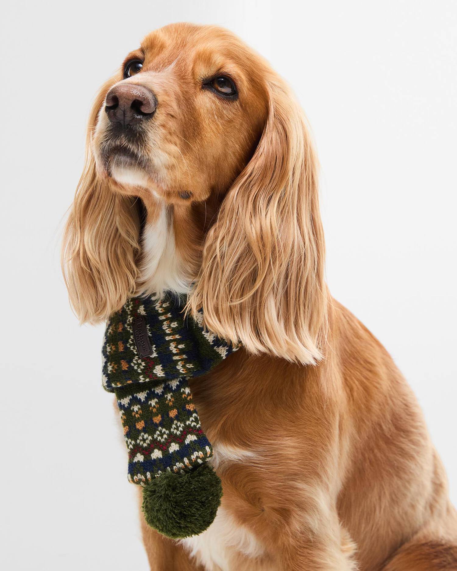 Barbour Marlow Fairisle Dog Scarf Olive