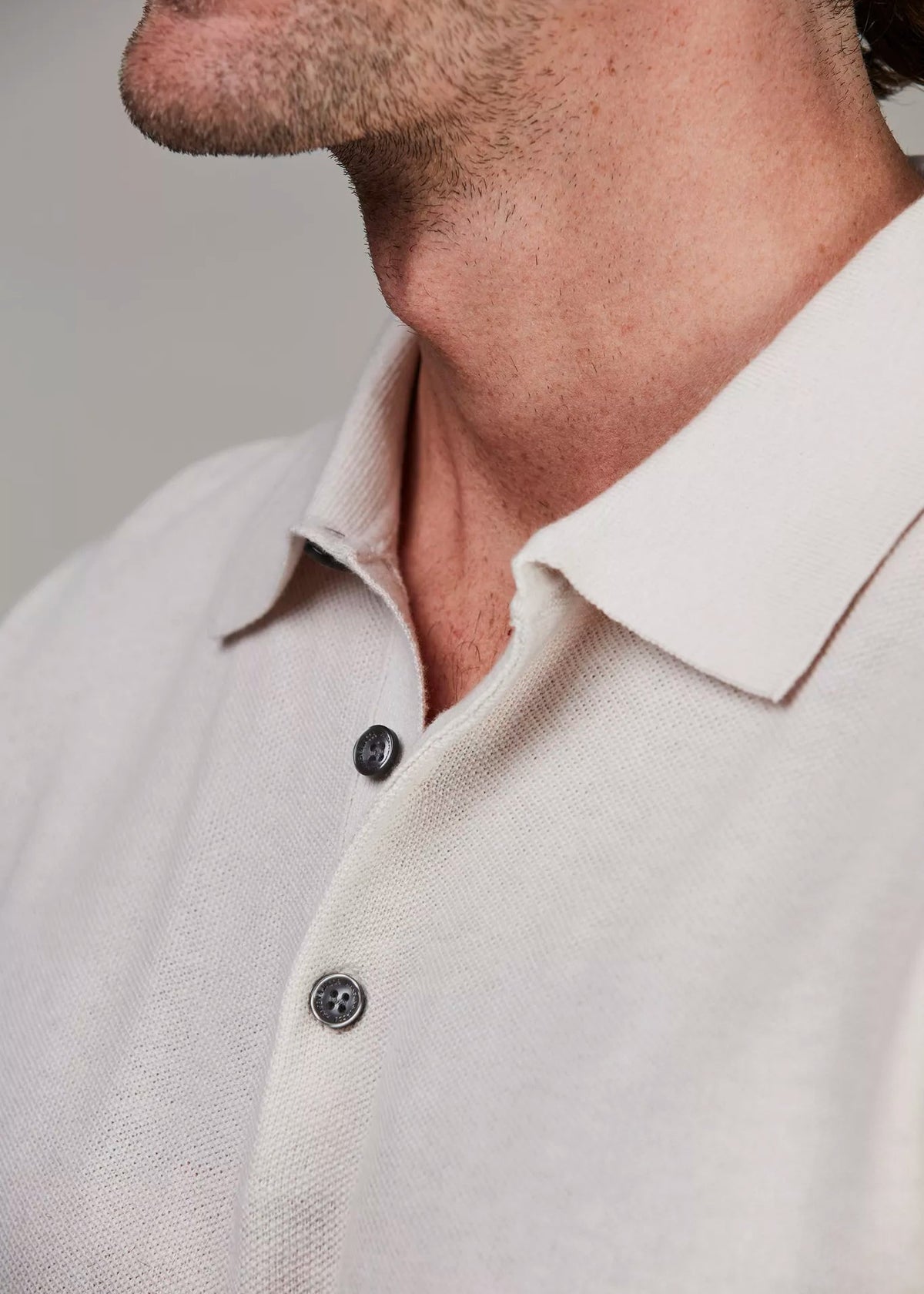 Hansen & Jacob Polo collar knit, sh.sl. Offwhite