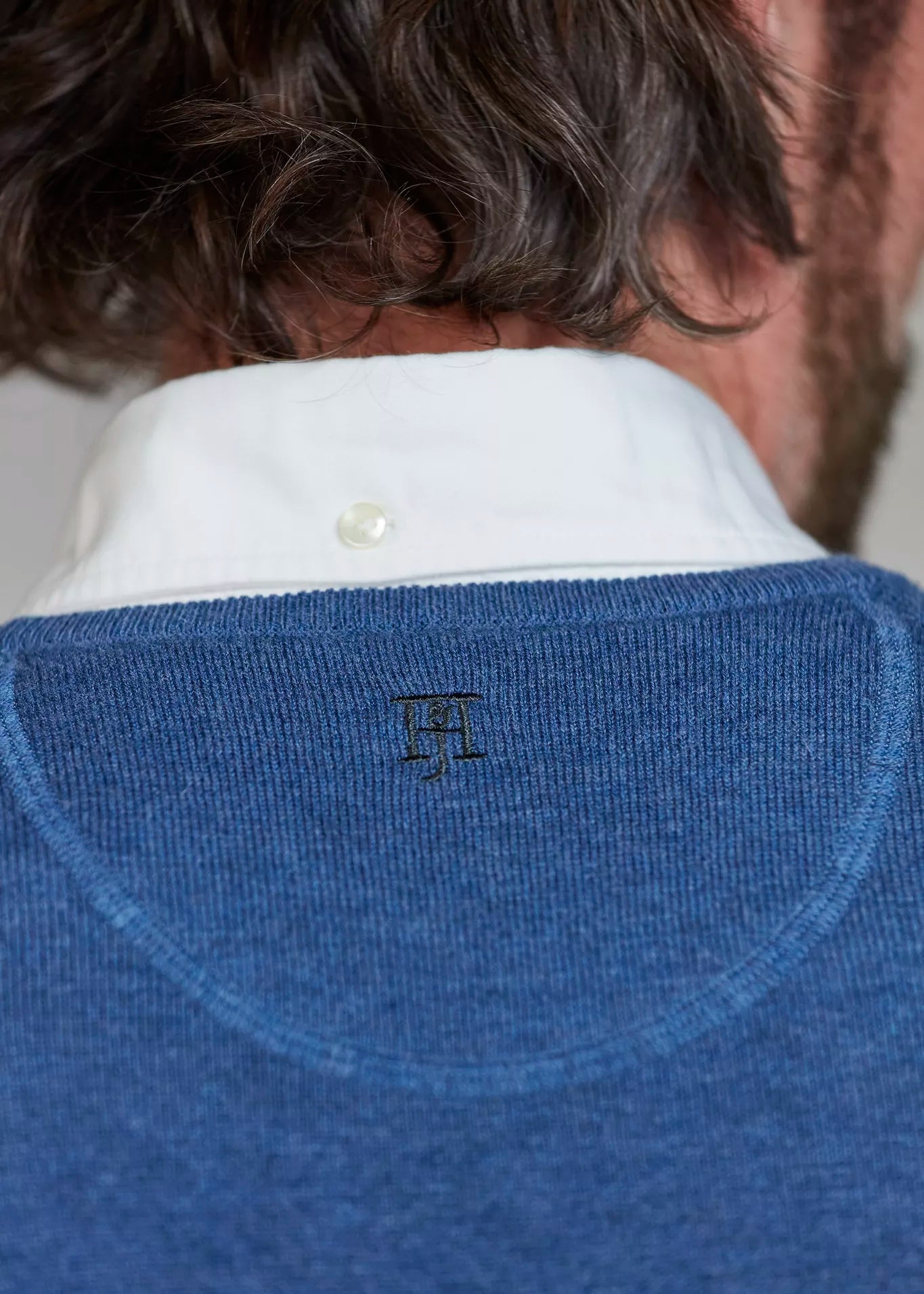 Hansen & Jacob Crew Neck Knit E-patch Blue