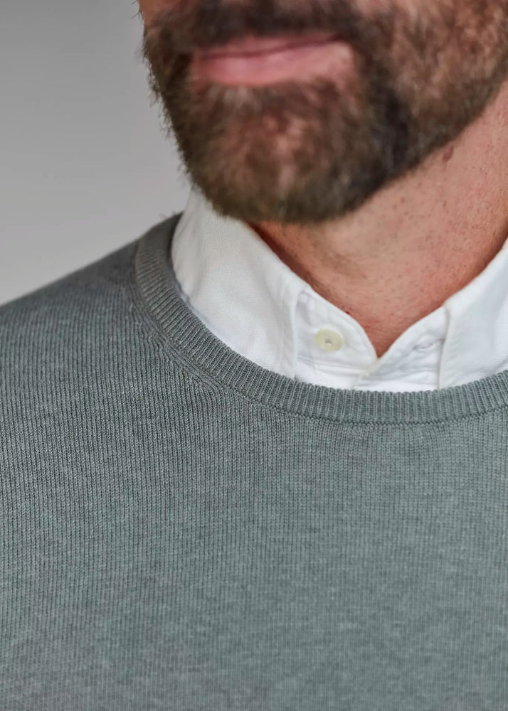 Hansen & Jacob Crew Neck Knit E-patch Green