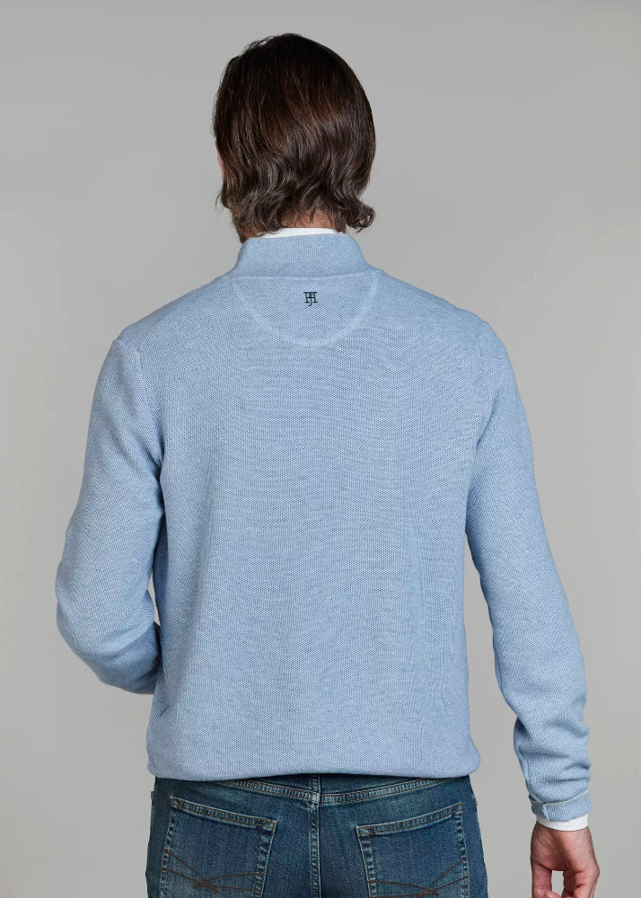 Hansen & Jacob Half Zip Structure Knit Blue