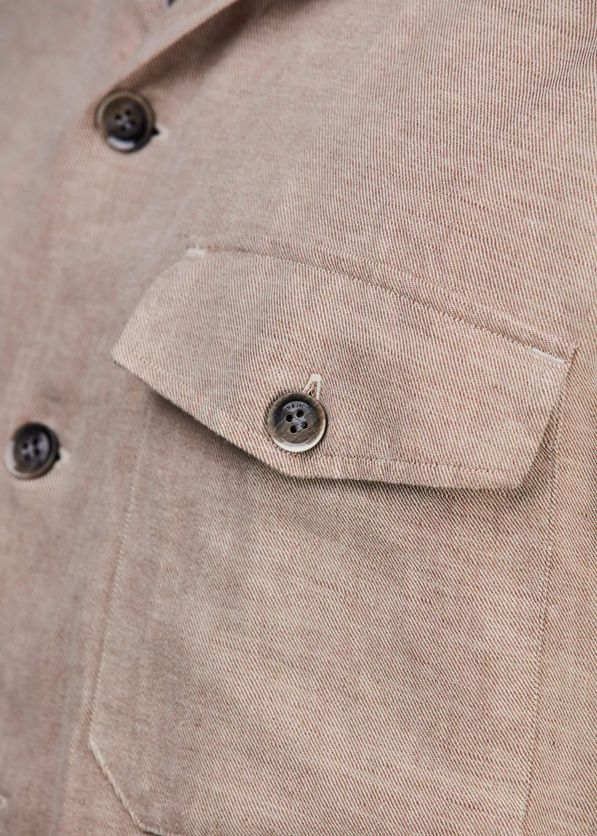 Hansen & Jacob Linen Twill Overshirt Brown
