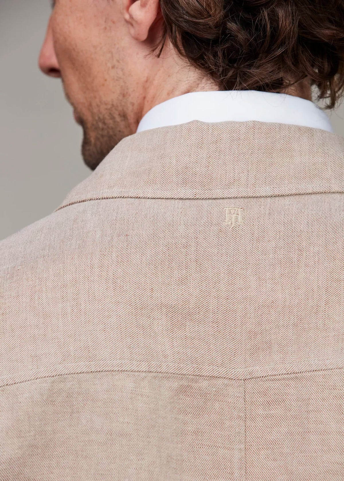 Hansen & Jacob Linen Twill Overshirt Brown