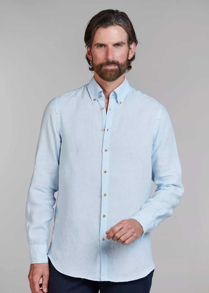 Hansen & Jacob Classic Linen Shirt Blue