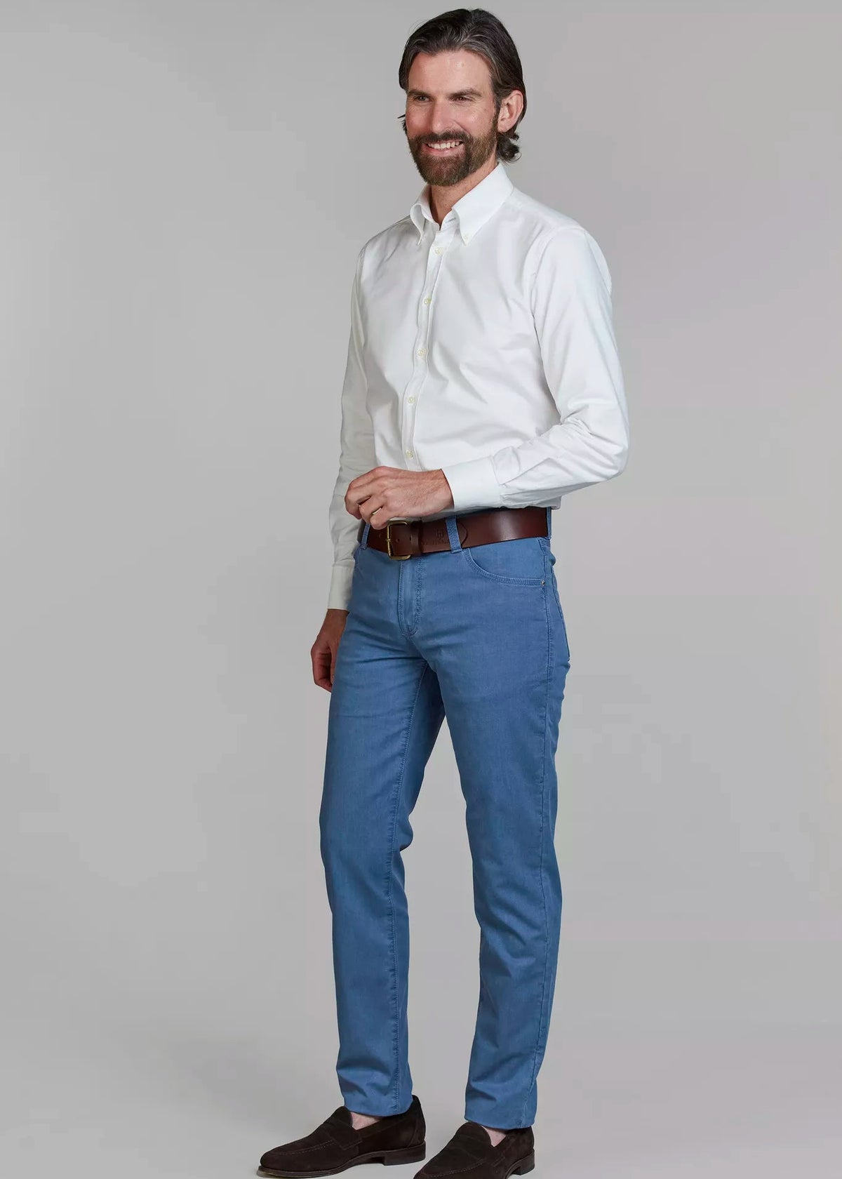Hansen & Jacob 5-pkt twill melange Blue