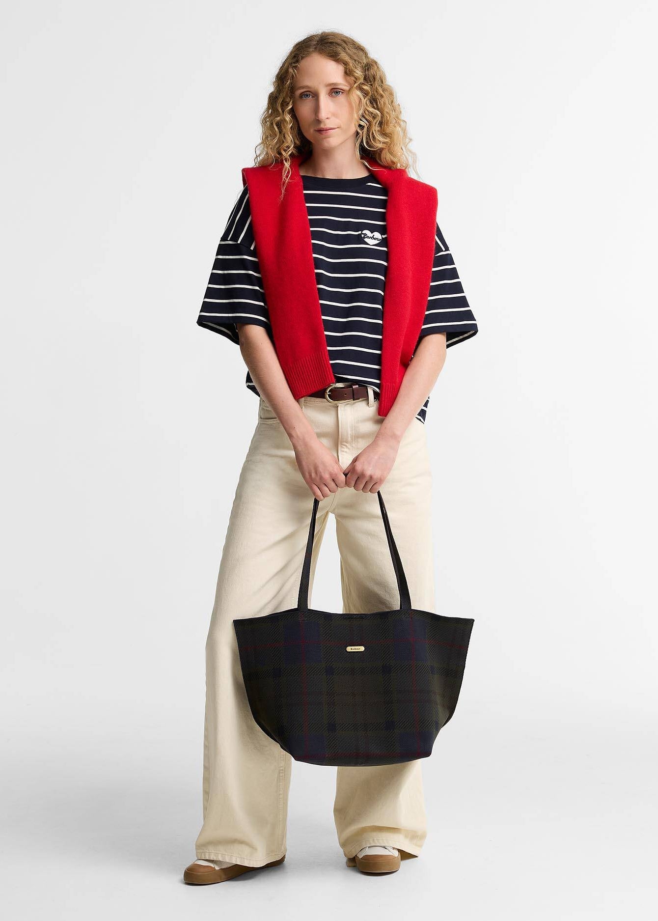 Barbour Layla Tartan Tote Bag Shadow Classic Tartan