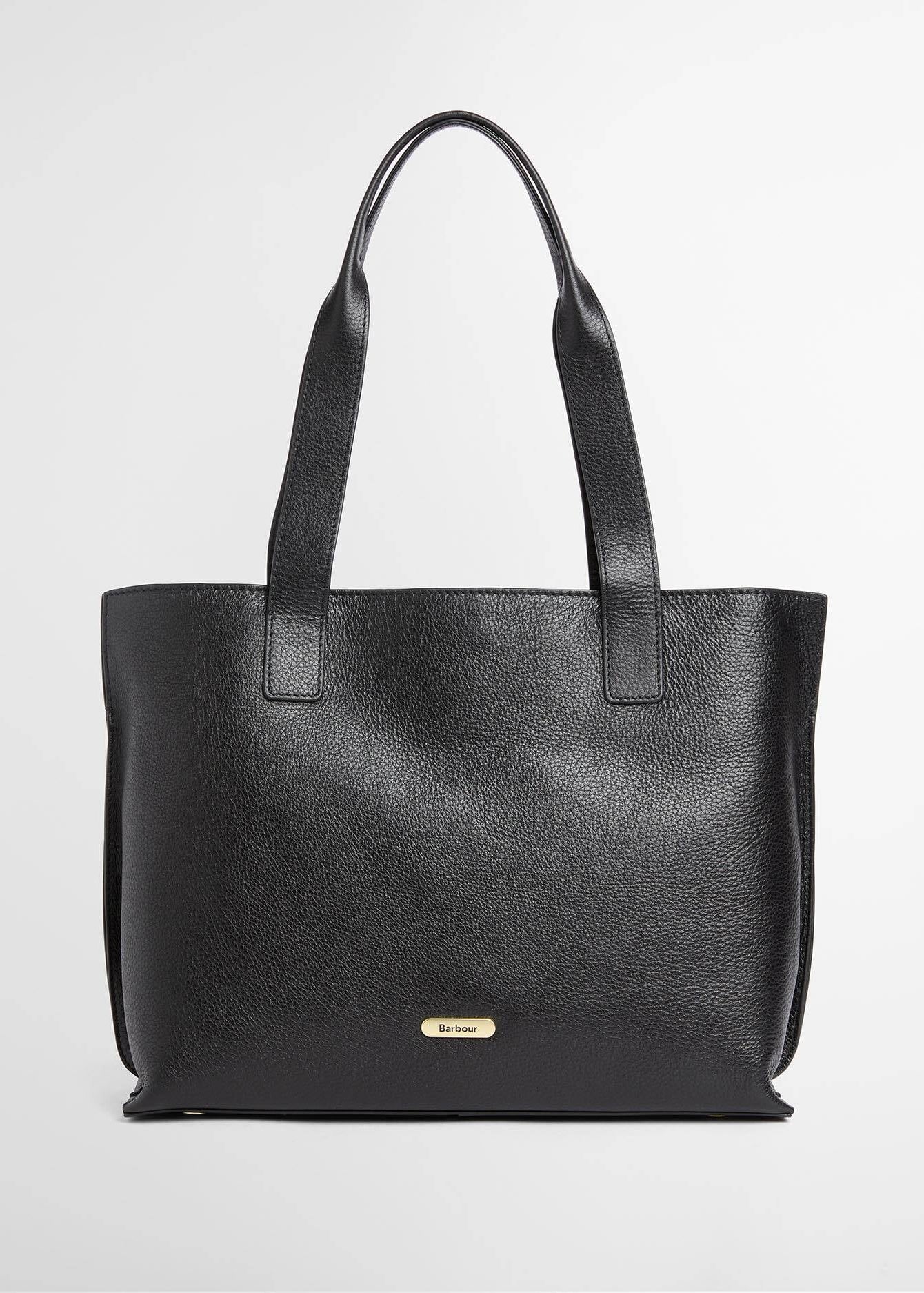 Barbour alder Large Leather Bag Tote Bag Black