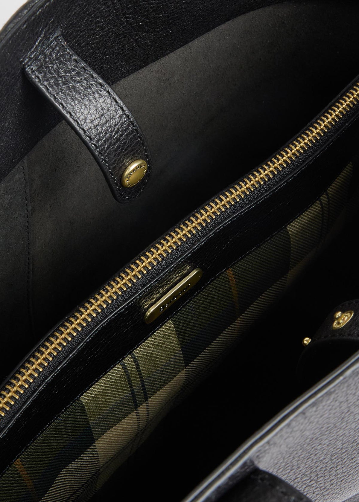 Barbour alder Large Leather Bag Tote Bag Black