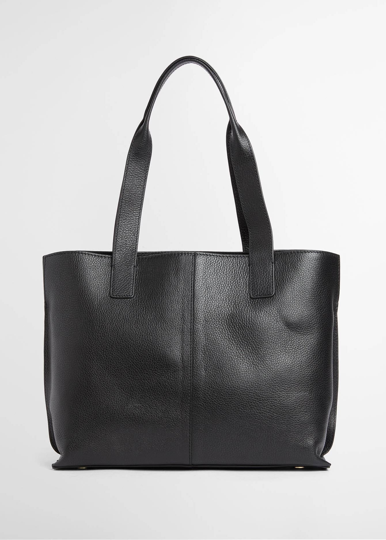 Barbour alder Large Leather Bag Tote Bag Black