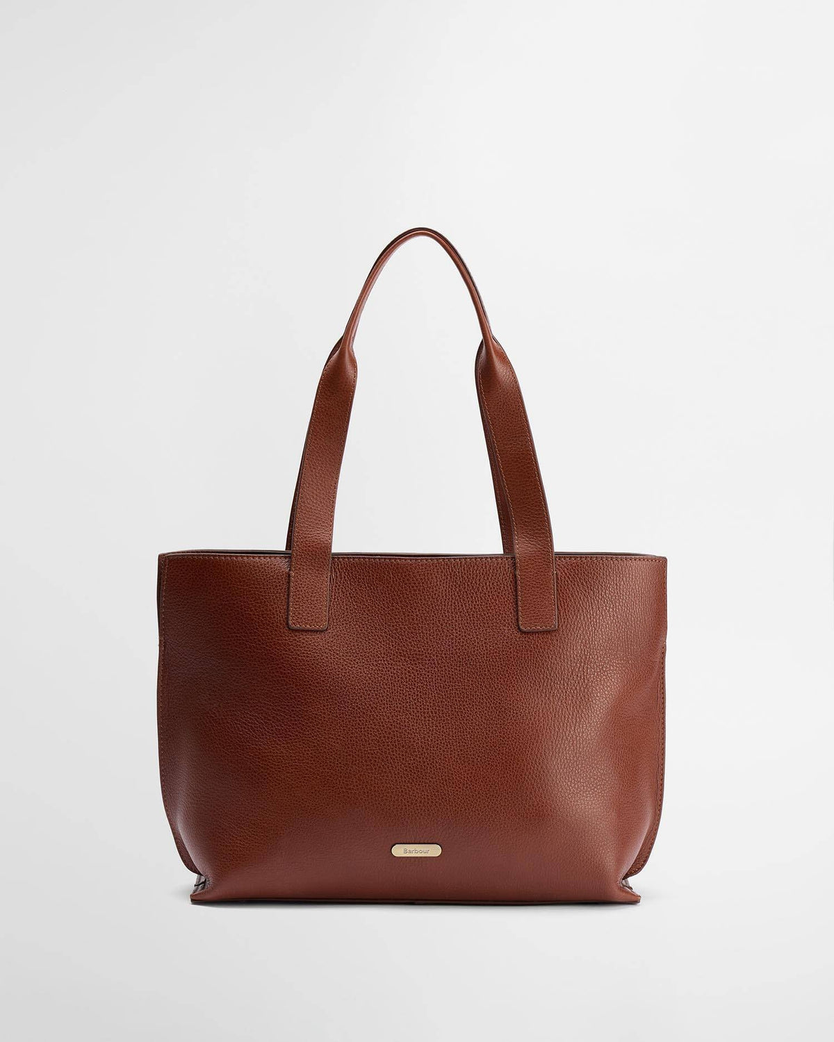 Barbour Alder Large Leather Tote Bag Brown