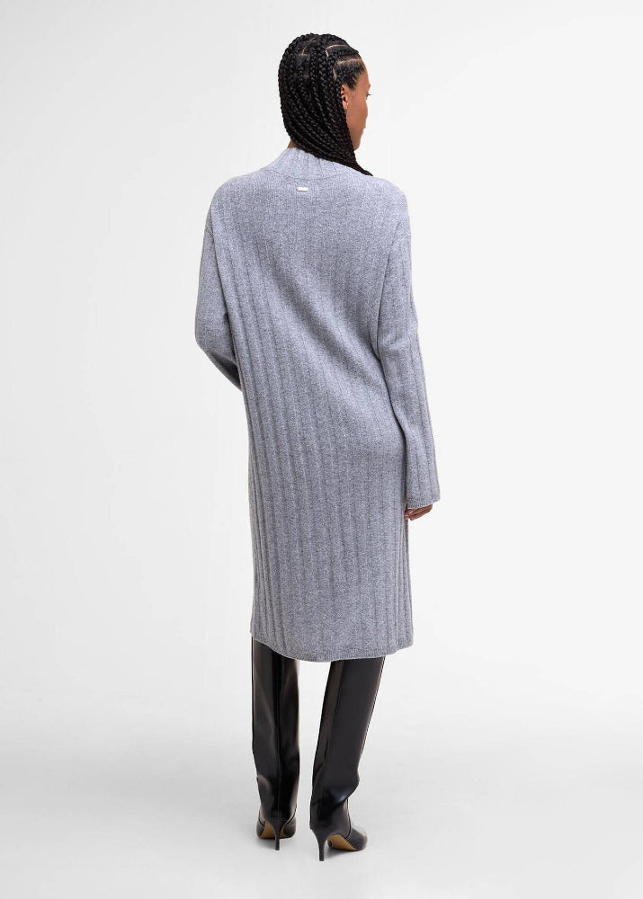 Barbour Sophia Knitted Midi Dress Lh Grey