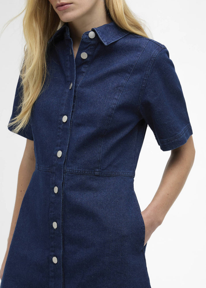 Barbour Maia Denim Mini Dress Rinse Wash