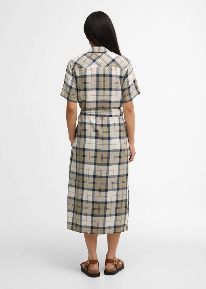Barbour Fern Midi Dress Dress Navy Tartan