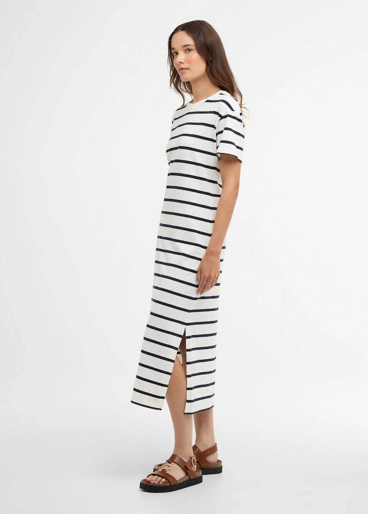 Barbour Selena Midi Dress Cloud/Navy Stripe